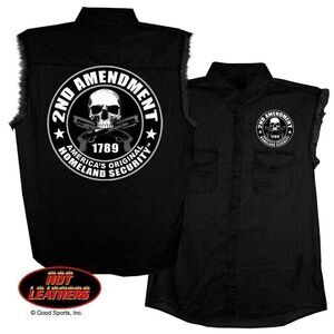 Hot Leathers 2nd Amendment Biker Sleeveless Denim Tee